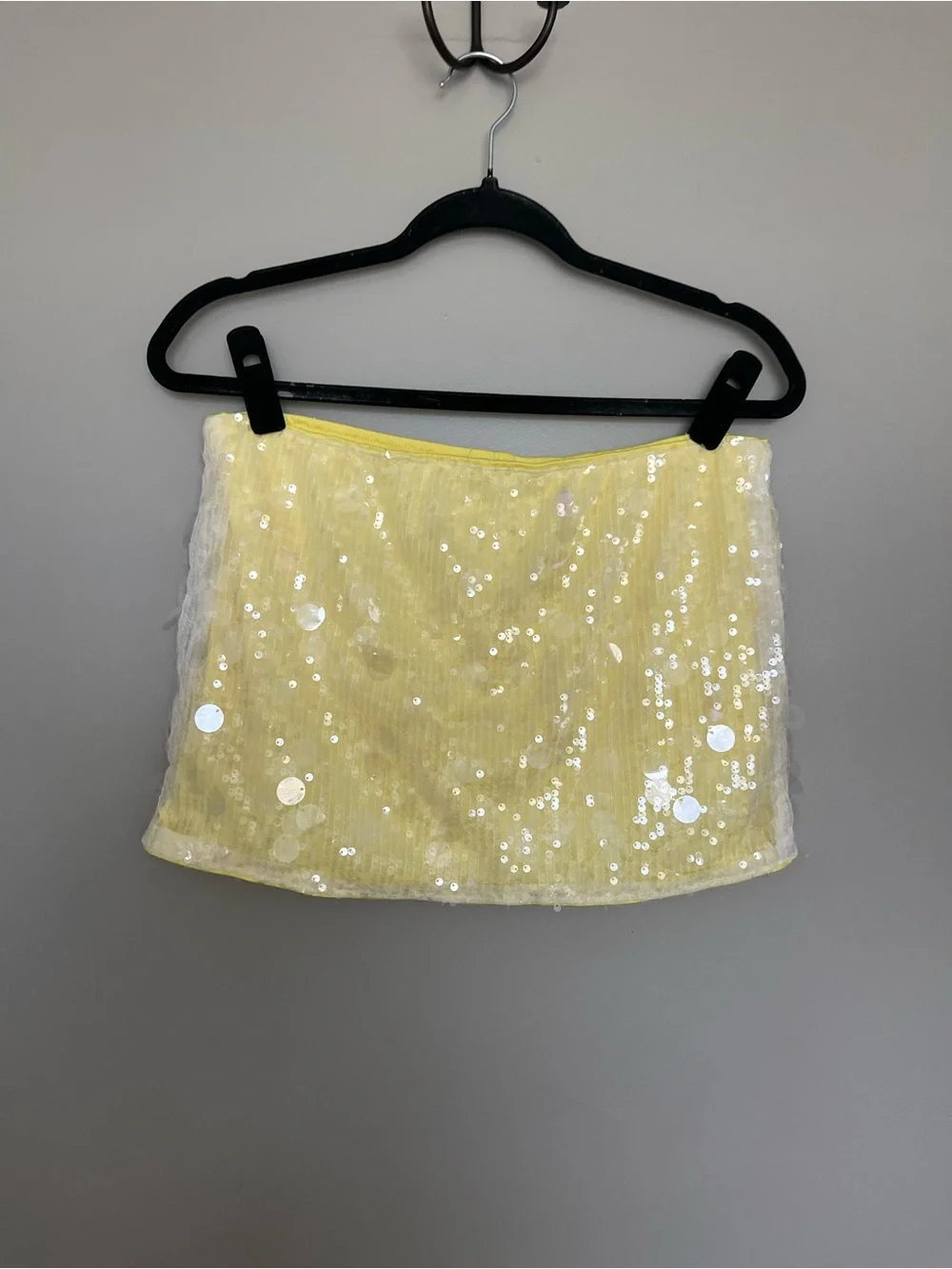 Y2K Yellow Sequin Mini Skort